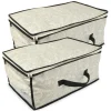 Decoration Storage*CC Home Furnishings Set Of 2 Gray Damask Patterned Soft Storage Bins With Zipper Closure 18"