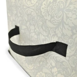 Decoration Storage*CC Home Furnishings Set Of 2 Gray Damask Patterned Soft Storage Bins With Zipper Closure 18