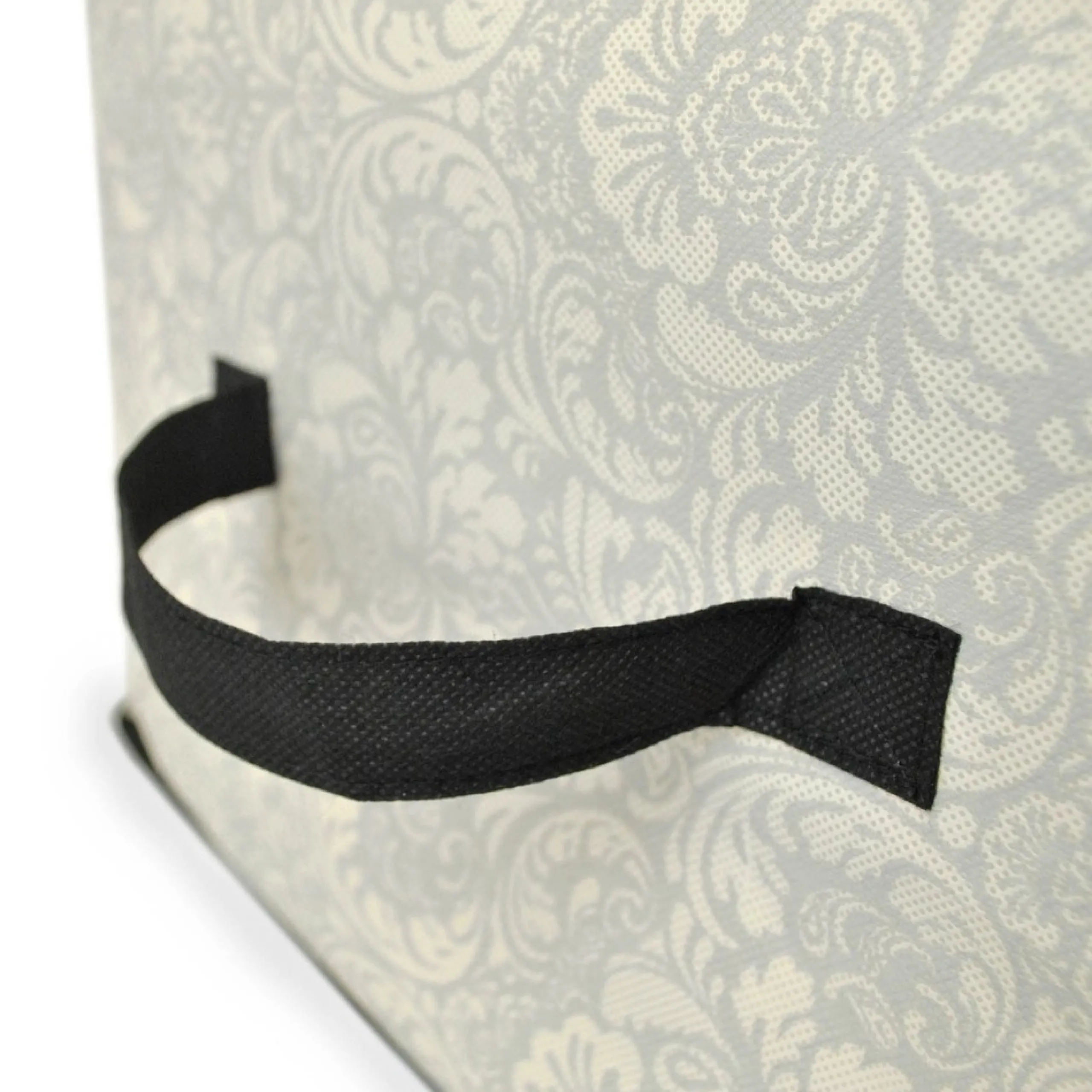 Decoration Storage*CC Home Furnishings Set Of 2 Gray Damask Patterned Soft Storage Bins With Zipper Closure 18"