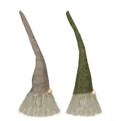 Gnomes*Northlight Set Of 2 Green And Brown Hanging Christmas Gnome Figures 10.5"