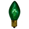 Northlight Set Of 4 Green C7 Transparent Christmas Replacement Bulbs - 4"