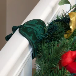 Garland Accessories*Village Lighting Co. Set Of 3 Green Christmas Banister Protecting Garland Ties