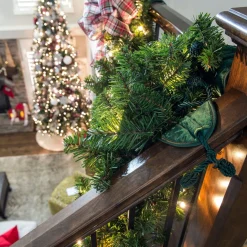 Garland Accessories*Village Lighting Co. Set Of 3 Green Christmas Banister Protecting Garland Ties