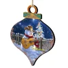 Designocracy Snowmen>Set Of 2 Guitarist Snowman Onion Shaped Wooden Christmas Ornaments 5.5"
