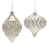 Melrose Pendants & Drops>Set Of 6 Harlequin Mercury Glass Christmas Ornaments 5.5"