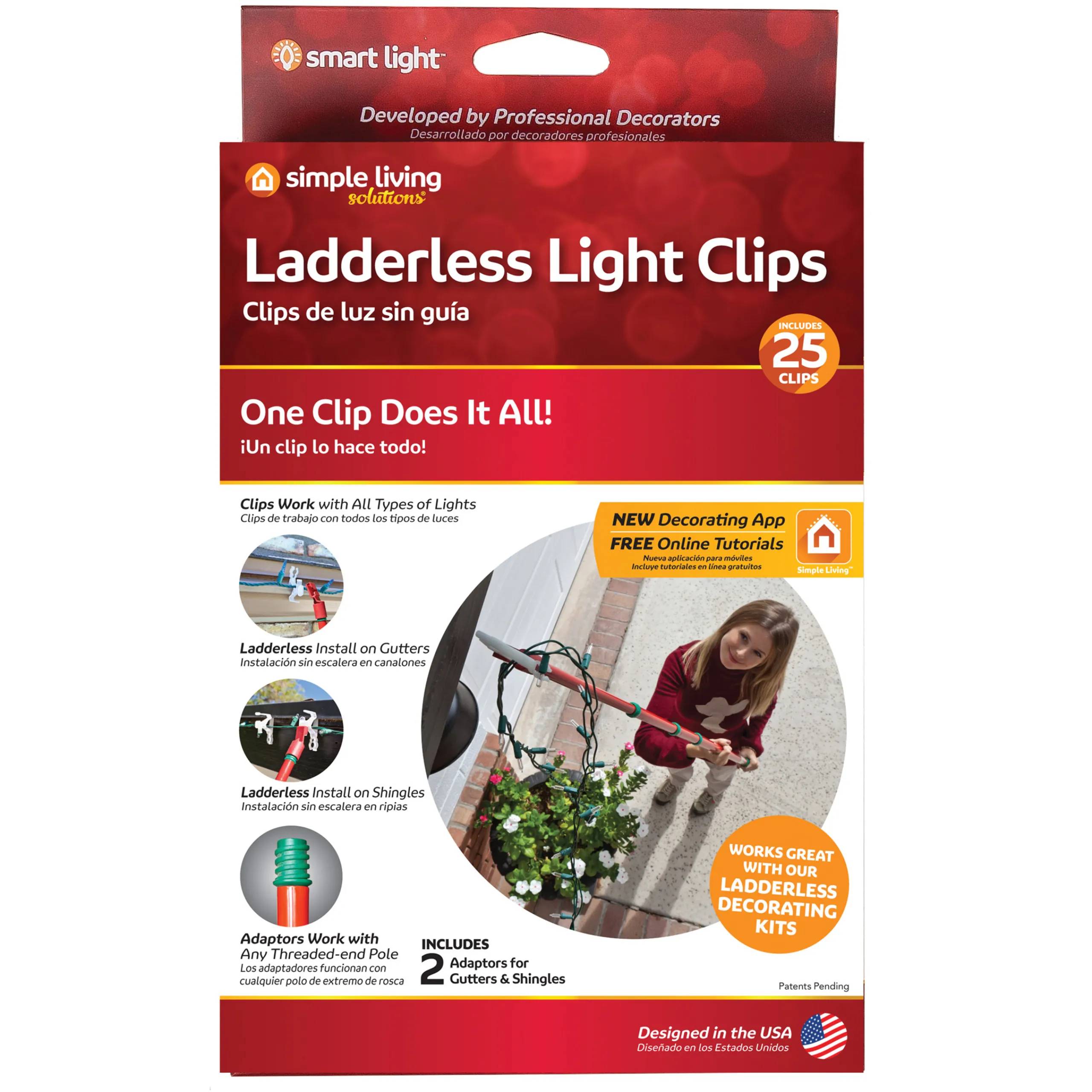 Northlight Set Of 25 Ladderless Gutter And Shingle Christmas Light Clips - 3.75"