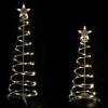 Northlight Spiral Trees>Set Of 2 Led Lighted Warm White Outdoor Spiral Christmas Cone Trees 3', 4'