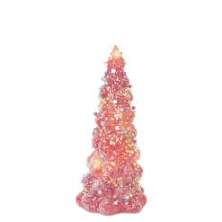 Melrose Trees & Wreaths></noscript>Set Of 3 Led Tree With Rainbow Pearl Christmas Ornaments 11.75