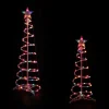 Northlight Spiral Trees>Set Of 2 Lighted Multi-Color Outdoor Spiral Christmas Cone Trees 4', 6'