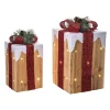Gift Accessories*Contemporary Home Living Set Of 2 Lighted Multicolored Christmas Gift Tabletop Decorations 12.5"