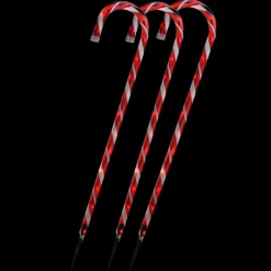 Outdoor Decorations*Northlight Set Of 3 Lighted Red And White Candy Cane Outdoor Christmas Pathway Markers 28