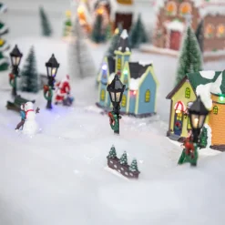 Christmas Villages*Northlight Set Of 4 Lighted Street Lamps Christmas Village Display Pieces - 4.75"