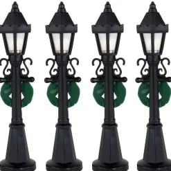 Christmas Villages*Northlight Set Of 4 Lighted Street Lamps Christmas Village Display Pieces - 4.75