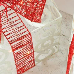 Outdoor Decorations*Northlight Set Of 3 Lighted White Swirl Glitter Gift Boxes Christmas Outdoor Decorations 10