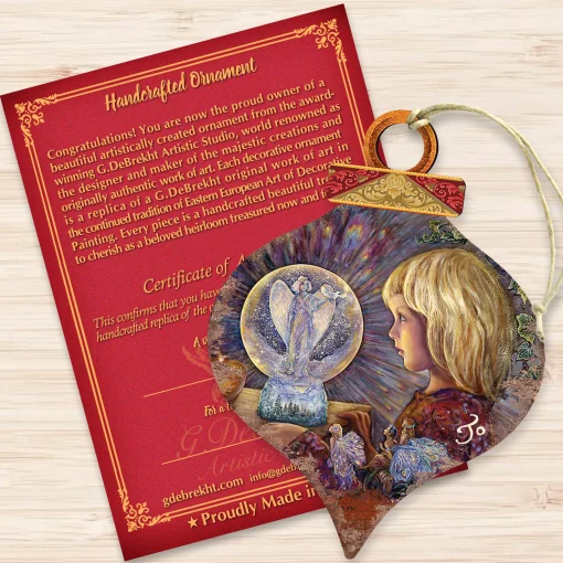 Designocracy Fantasy & Sci Fi>Set Of 2 Little Girl With Fairies Wooden Christmas Ornaments 5.5"
