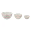Serving Pieces*Melrose Set Of 3 Mistletoe And Pine Ceramic Round Bowls 9"
