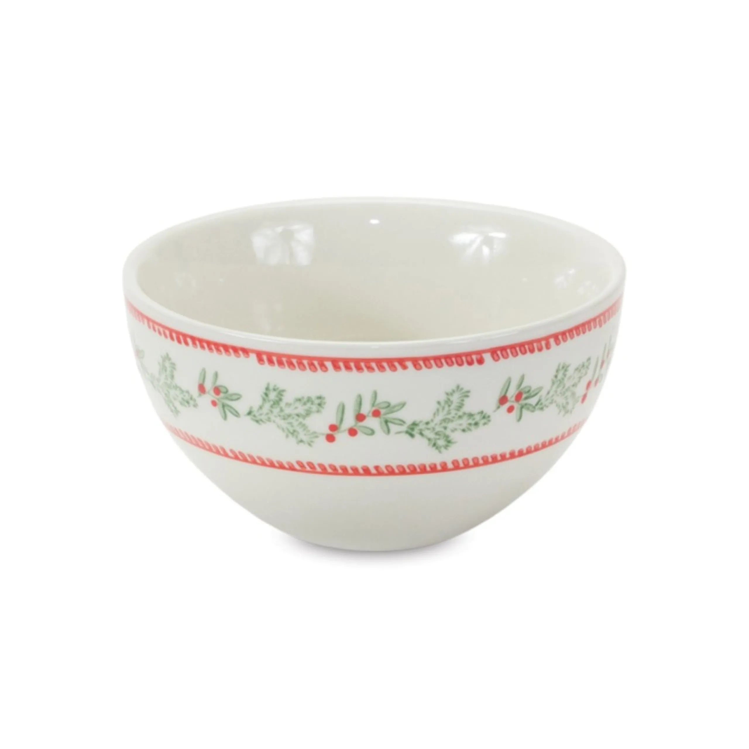 Serving Pieces*Melrose Set Of 3 Mistletoe And Pine Ceramic Round Bowls 9"