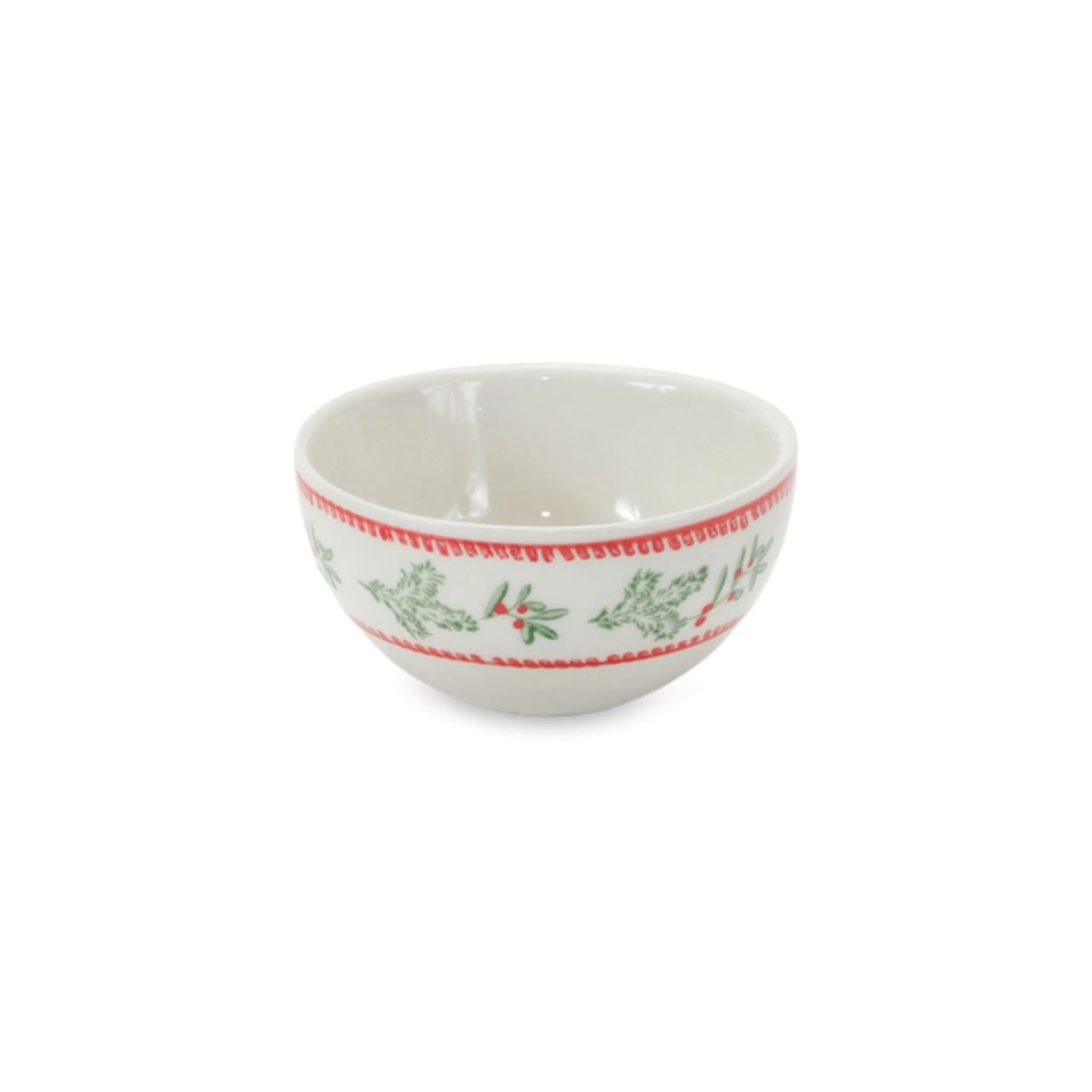 Serving Pieces*Melrose Set Of 3 Mistletoe And Pine Ceramic Round Bowls 9"