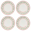 Serving Pieces*Melrose Set Of 4 Mistletoe Christmas Serving Plates 8.75"