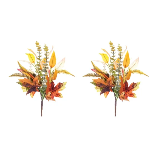 Melrose Set Of 2 Mixed Foliage Fall Harvest Artificial Sprays 28"