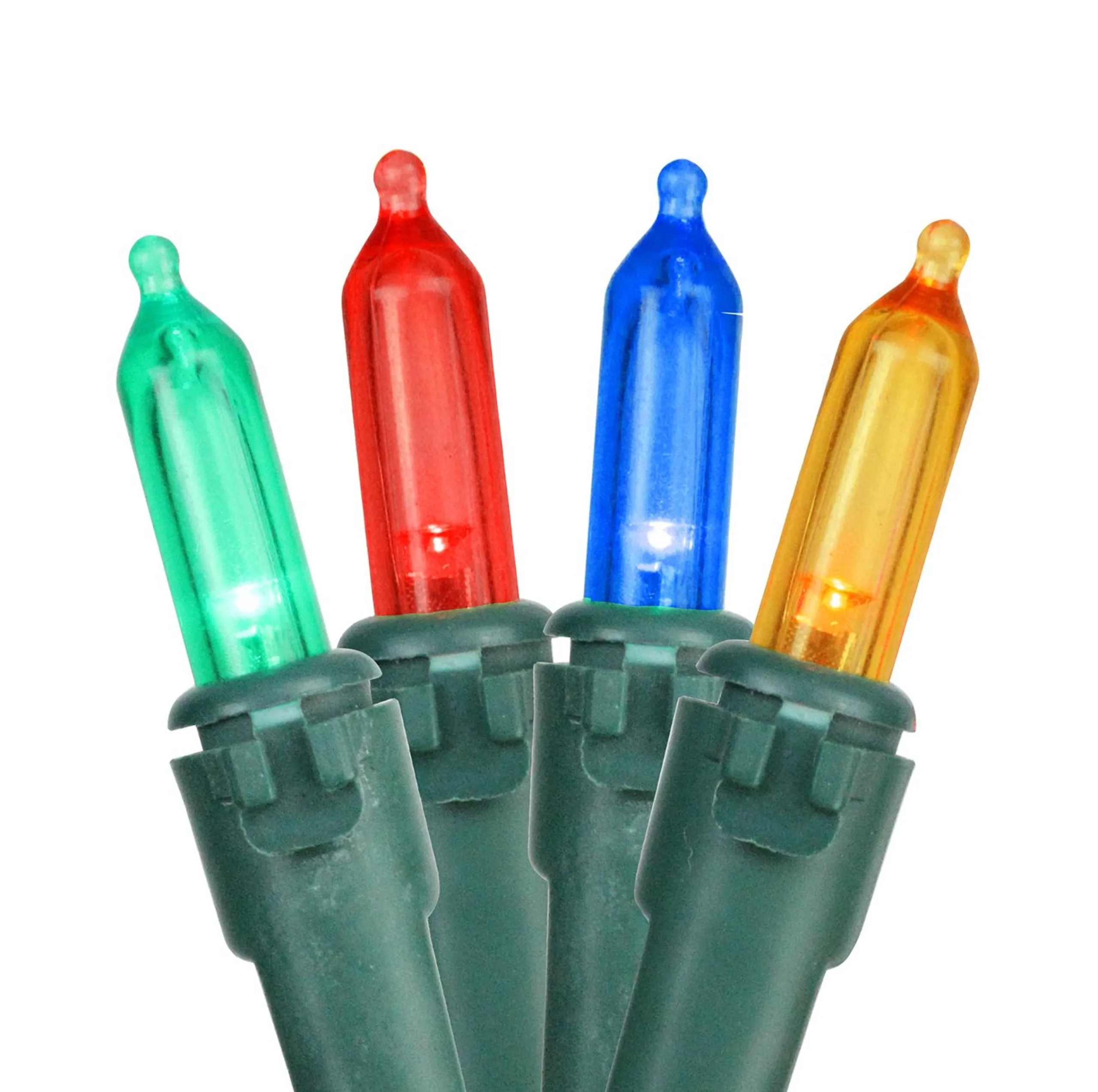 Northlight Set Of 35 Multi-Color Led Mini Christmas Lights 4" Spacing - Green Wire