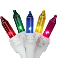 Northlight Set Of 100 Multi-Color Mini Icicle Christmas Lights 3" Spacing - White Wire