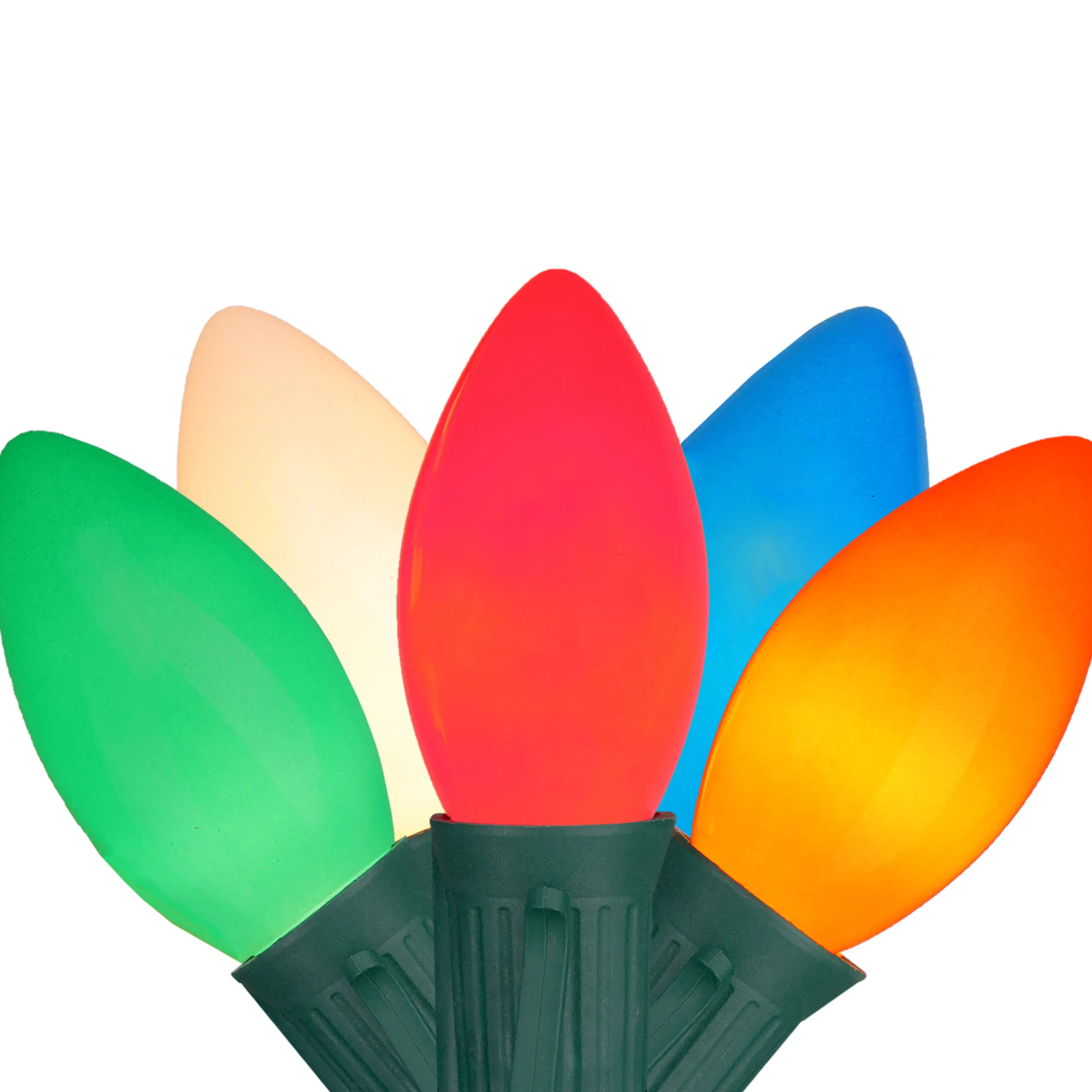 Northlight Set Of 25 Multi-Color Opaque C9 Christmas Light Set, 24Ft Green Wire