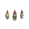 Alexander Taron Snowmen>Set Of 3 Nostalgie Figures Glass Christmas Ornaments 4.5"
