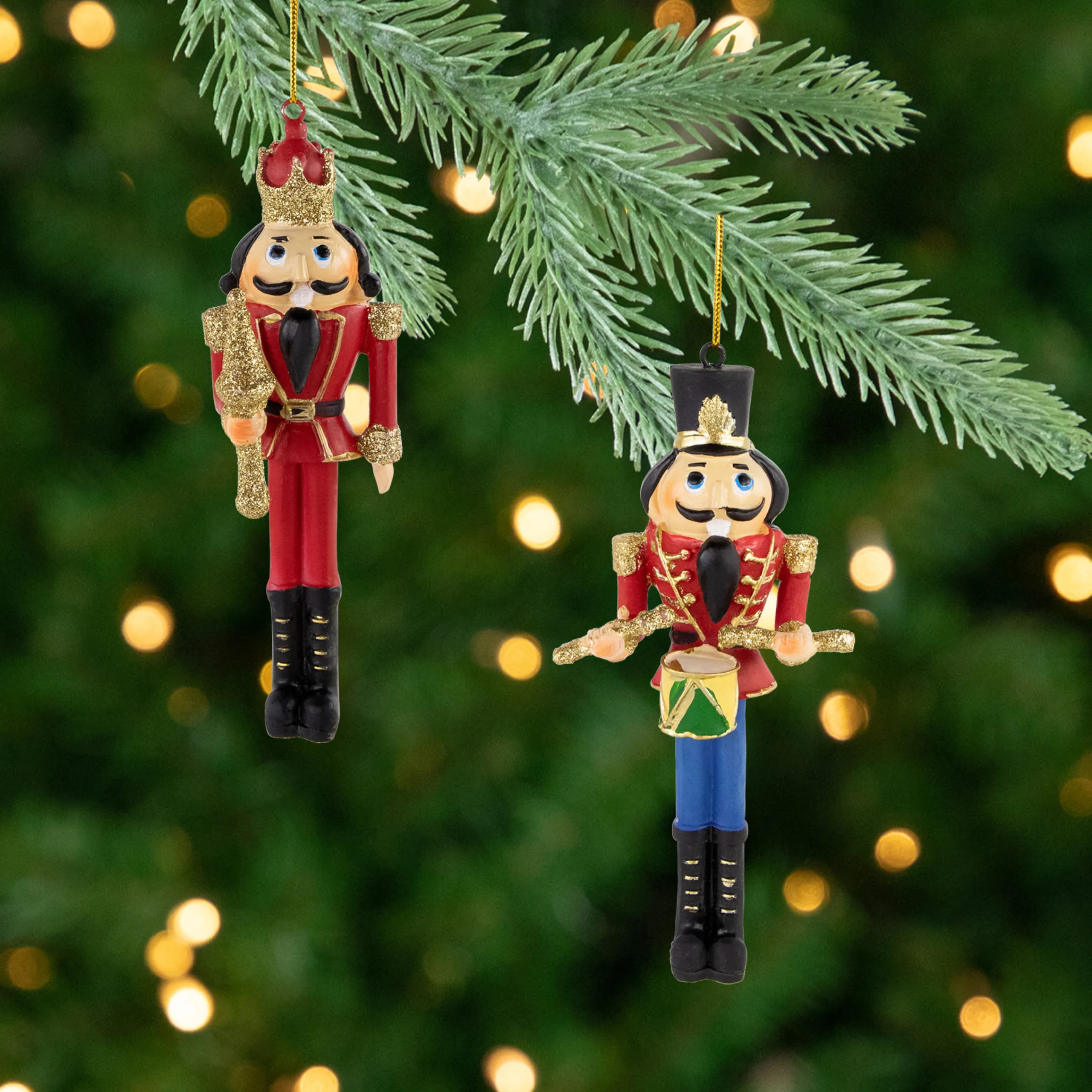 Northlight Nutcrackers>Set Of 2 Nutcracker King And Soldier Christmas Ornaments 5.75"
