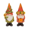 Melrose Set Of 4 Orange And Green Fall Gnome Tabletop Decorations 6"