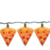 Kurt Adler Set Of 10 Orange And Red Pizza Slice Garden Patio Christmas Lights - 10' Green Wire