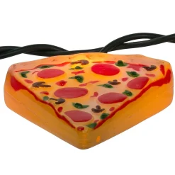 Kurt Adler Set Of 10 Orange And Red Pizza Slice Garden Patio Christmas Lights - 10' Green Wire