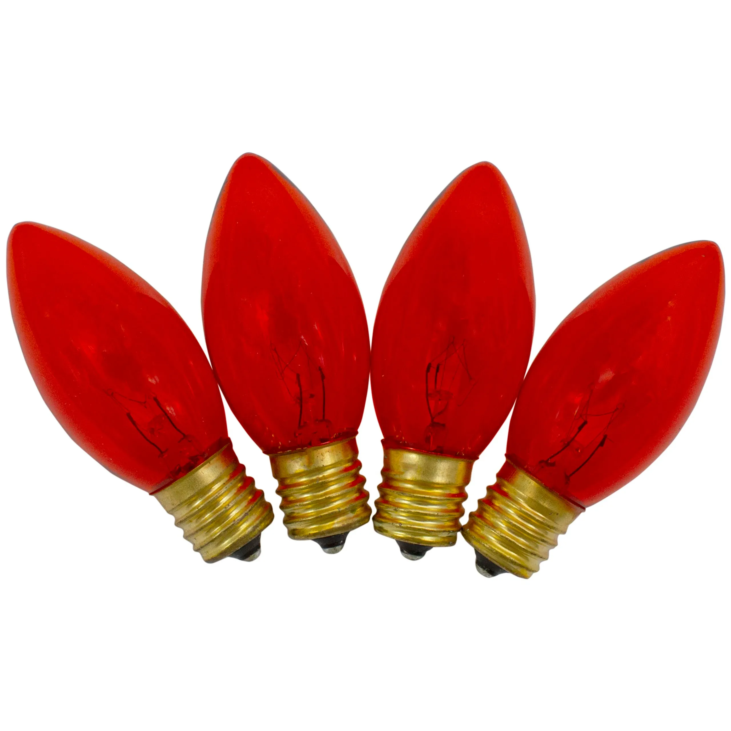 Northlight Set Of 4 Orange C9 Transparent Christmas Replacement Bulbs - 3"