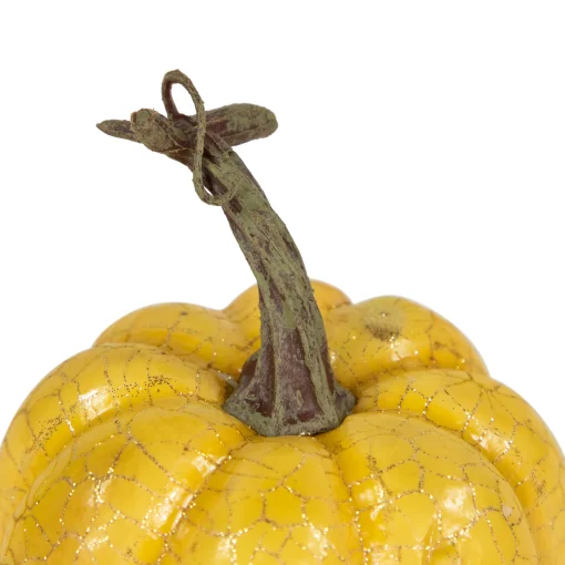 Northlight Set Of 3 Orange, Yellow And Brown Crackle Finish Fall Harvest Pumpkins 4"