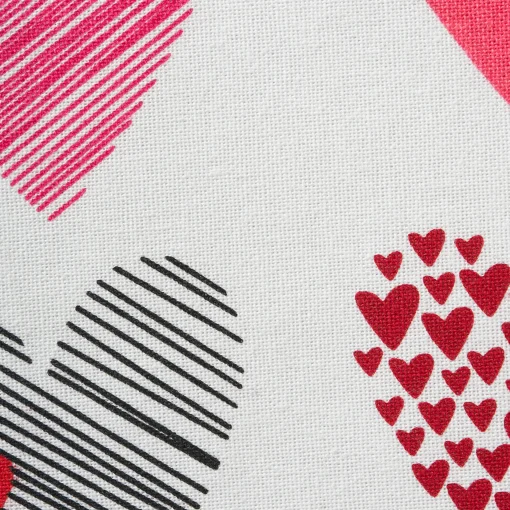 Contemporary Home Living Set Of 6 Pink And White Hearts Collage Square Napkins 20"