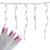 Brite Star Set Of 70 Pink Led Wide Angle Icicle Christmas Lights - 6Ft White Wire