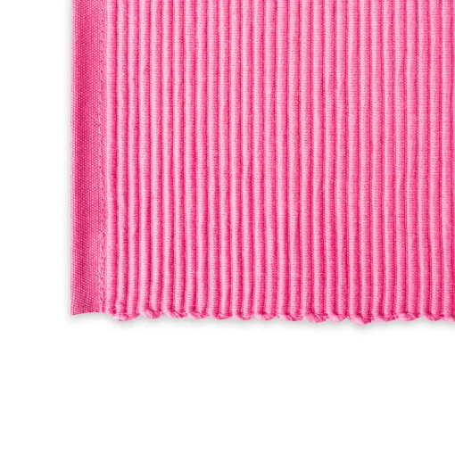 CC Home Furnishings Set Of 6 Pink Ribbed Designed Rectangular Placemats 19" X 13"