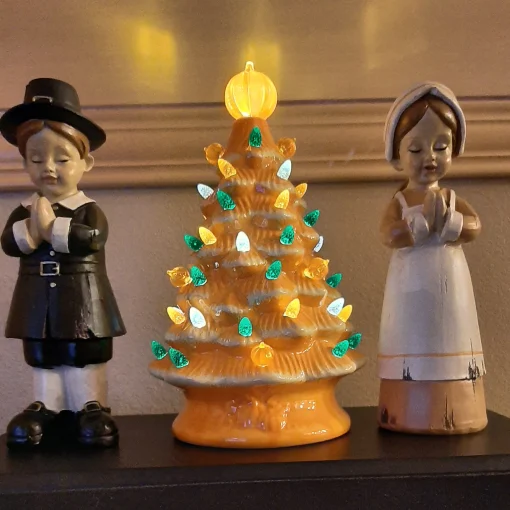 Northlight Set Of 2 Praying Pilgrim Children Fall Harvest Figures 9"