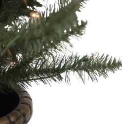Northlight 4 And 4.5 Feet Tall></noscript>Set Of 2 Pre-Lit Potted Porch Pine Topiary Slim Artificial Christmas Trees 4' - Clear Lights