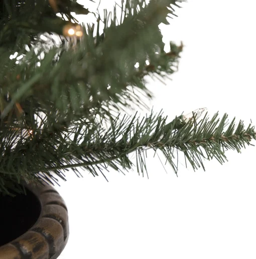 Northlight 4 And 4.5 Feet Tall>Set Of 2 Pre-Lit Potted Porch Pine Topiary Slim Artificial Christmas Trees 4' - Clear Lights