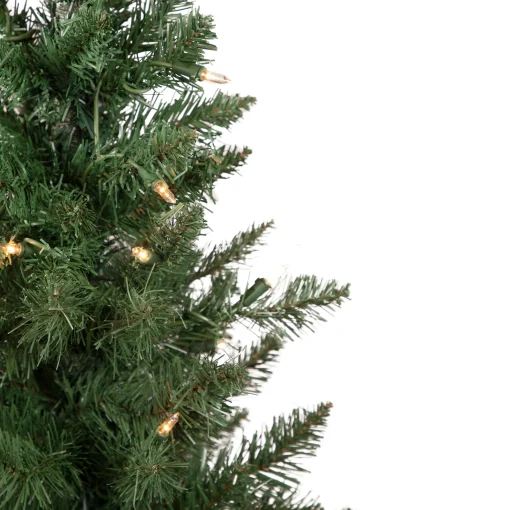 Northlight 4 And 4.5 Feet Tall>Set Of 2 Pre-Lit Potted Porch Pine Topiary Slim Artificial Christmas Trees 4' - Clear Lights