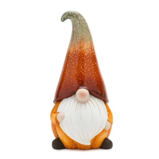 Melrose Set Of 2 Pumpkin Gnome Fall Harvest Tabletop Decor 11.5"