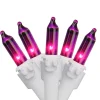 Northlight Set Of 100 Purple-Pink Mini Christmas Lights 2.5" Spacing - White Wire