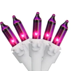 Northlight Set Of 100 Purple-Pink Mini Christmas Lights 2.5" Spacing - White Wire