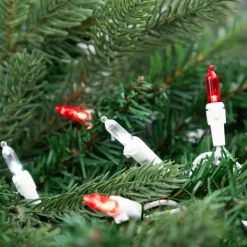 Northlight Set Of 50 Red & Pure White Led Mini Christmas Lights 4" Spacing - White Wire