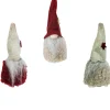 Northlight Fantasy & Sci Fi>Set Of 3 Red And Beige Plush Gnome Hanging Christmas Ornaments 3.75"
