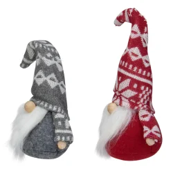 Northlight Fantasy & Sci Fi></noscript>Set Of 2 Red And Gray Gnomes With Nordic Hats Christmas Ornaments 7