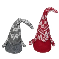 Northlight Fantasy & Sci Fi></noscript>Set Of 2 Red And Gray Gnomes With Nordic Hats Christmas Ornaments 7
