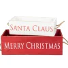 Signs & Plaques*Northlight Set Of 2 Red And White Wood Organizer Box Christmas Decorations 16-Inch
