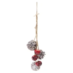 Melrose Bells & Jingle Buddies>Set Of 6 Red Bell And Pine Cone Christmas Ornaments 15"